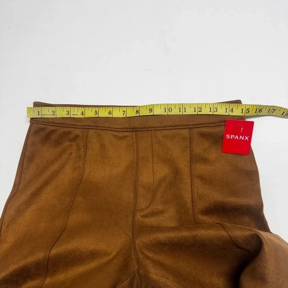 SPANX Faux Suede Flare Pants in Rich Caramel, size L, NWT - Picture 11 of 12